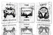 Retro Video Game Gaming Poster Prints,Video Game Wall Art Posters,Black And White Graffiti Game Headphones Canvas Wall Art for Boys Room Dorm Playroom Decor Set of 3(8"X10"Unframed)