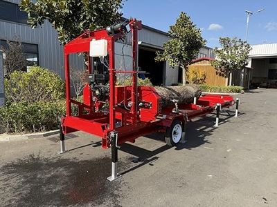 Boruite 32" Gas Portable Sawmill, 420cc Engine, 32" Max Log Diameter, 19.7ft Track, Trailer Kit & Wheels-Ideal for Home Woodworking, Low Maintenance-USA Shipping