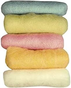Rayher Pack vellón de lana fieltro Poetry Life, 5 tonos pastel (20 g), 100% lana de oveja, 53658000