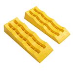 Yellow 3 Stage RV Leveling Ramps Trailer Camper Wheel Chocks Stabilizes Uneven Ground and Parking Provides Secure Leveling Support Pack of 2