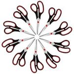 Belle Vous Scissors Multipack (10 Pack) - 21cm/8.27 inch Overall Length - Sharp Stainless Steel Blades - Soft Comfort Grip Handles - for Office and Home - Multipurpose Craft Scissors