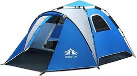 Night Cat Pop Up Tent 3 4 Man Person Camping Tent Waterproof Instant Automatic Easy Set Up Dome Holiday Tent