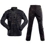 Mens Military Jacket and Camo Cargo Pants Tactical Hunting Pants BDU ACU Combat Uniform Set