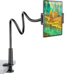 Gooseneck Tablet Holder Cell Phone Holder, Universal 360° Flexible Tablet Stand, Lazy Arm Holder Clamp Mount Bracket Bed for iPad Mini/Air, Samsung Galaxy Tab and 4.0-10.5" Devices(Black)