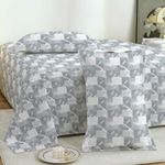 Story@Home 190 TC Cotton Double Bedsheet Set with 2 Pillow Covers | Soft Breathable Fabric | 250 x 225 cm Double Bed Sheet |Grey Geometric Printed Bedding for Bedroom