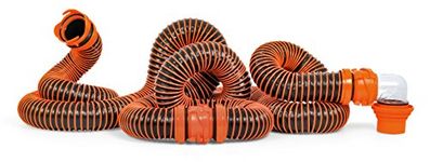 Camco RhinoEXTREME 20ft RV Sewer Hose Kit, Includes Swivel Fitting and Translucent Elbow with 4-In-1 Dump Station Fitting, Crush Resistant, Storage Caps Included