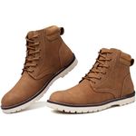 todaysunny Boots For Men Waterproof Motorcycle Boots Casual Chukka Boots Lace Up Ankle Booties Lightweight Anti-Slip Dress Boots Mens Fashion Outdoor Walking Boots Fall Shoes