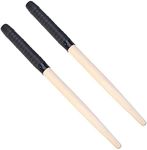 Taicols Maibachi Taiko Drum Sticks, 1 Pair Wood Drumsticks Taiko Drumsticks With Elastic Handle, Drumstick Master Drum Sticks for Musical Instrument Accessories rubber handle drum stick 35x2cm(Black)