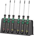 Wera 2035/6 Kraftform MicroSlotted/Phillips Electronics Screwdriver Set and Rack, 6-Piece