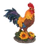 HERCHR Rooster Statue,Resin Chicken Figurine for Outdoor Indoor Decors 10.4x8.7in Decoration Rooster Figurine for Yard, Chicken Sculpture Ornaments for Patio,Backyard