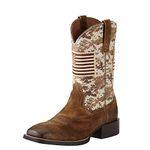 ARIAT Men's Sport Patriot Western Boot, Black Deertan/Black Camo Print, 12