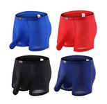 Swbreety Men's Ice Silk Boxer Briefs Bulge Enhancing Pouch Trunk Underwear