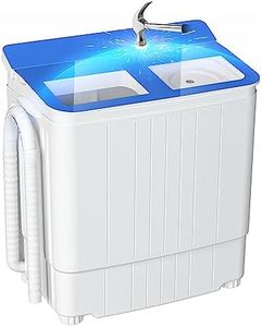 INTERGREAT Portable Waher and Dryer, 17.6 lbs Mini Small Washing Machine Combo with Spin Dryer, Compact Twin Tub Laundry Washer Machine for Apartments, Dorm, Rv, Camping, Blue