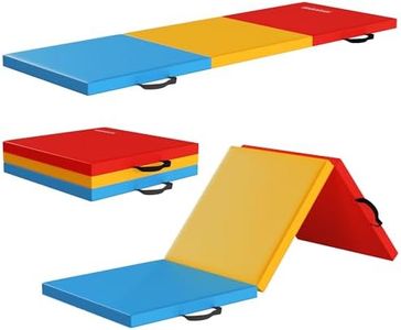 Signature Fitness 2" Thick Three Folds Folding Exercise Mat with Carrying Handles for MMA, Gymnastics and Home Gym Protective Flooring, Multiple