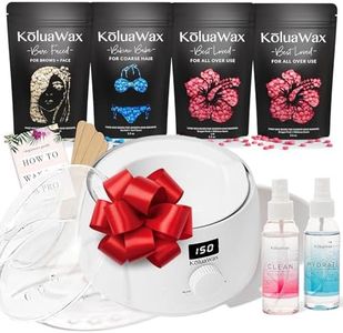 KoluaWax Premium Waxing Kit for Women - Hot Melt Hard Wax Warmer for Hair Removal, Eyebrow, Bikini, Legs, Face, Brazilian Wax - Machine, 4-Pack Beads, Accessories, White