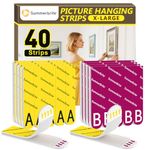 Summerbrite Picture Hanging Strips Heavy Duty 20 Pairs(40 Strips,XL),Damage Free Hanging Adhesive Strips,Mounting Tapes Removable,No Nails for Picture Photo Frames Hanger