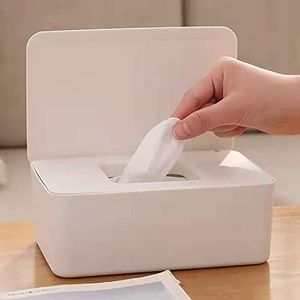 Baby Wipe Dispenser Holder, Baby Wipes Case, Baby Wipe Holder Keeps Diaper Wipes Fresh, Easy Open & Close Wipe Container (White)