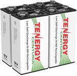 Tenergy Centura 9V NIMH Rechargeable Batteries, 200mAh Low Self-Discharge Square Battery for Smoke Alarm/Detector, 4 Pack