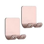 kwmobile 2X Razor Holder- Self-Adhesive Aluminum Alloy Shaver Wall Mount - Bathroom Organizer for Showers - Rose Gold