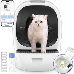 Automatic Self Cleaning Litter Box for Multiple Cats, Auto Litter Refill-Robot Cat Litter Scooping, Odor Control, Large 80L, 6x Anti-Pinch Safe Sensor, App Monitor 5G Wifi, Easy Clean Kitty Litter Box