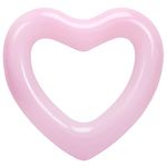 HeySplash Inflatable Swim Rings, 47.3" x 39.4" Heart Shaped Swimming Pool Float Loungers Tube, Water Fun Beach Party Toys for Kids, Adults - Pink