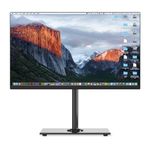 Pholiten Single Monitor Stand, Single VESA Desk Mount for Most 13”-32” PC Screens, Adjustable Freestanding Single Monitor Mount with Tempered Glass Base, Swivel Tilt Rotation, Max VESA 100x100mm