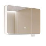 JCSRYD Bathroom Mirror Cabinet Medicine Cabinets Bathroom Mirror Cabinet with 3 Door, Mirror Cabinet with LED Lights, Made for Recessed or Surface Mount ( Color : White B , Size : 110*70*13cm/43*28*5i