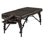 Master Massage Carlyle LX 31 Inch Extra Wide Portable Massage Table, SPA Salon Facial Beauty Bed, Tattoo Lash Bed, 3" Thick of Memory Foam, PU Upholstery (Coffee)
