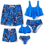 PATPAT Matching Swimsuits for Family Hawaiian Tropical Floral Vacation Beach Father Son Matching Swim Trunks Couples Swimsuits Matching His and Her Swimming Shorts for Men 2XL