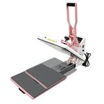 BetterSub Heat Press 15x15 inch Digital Heat Press Machine, Slide out Industrial Quality T-Shirt Heat Transfer Machine Pink