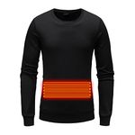 luoluoluo 2024 New Electric Heated Thermal Tops for Men Underwear Winter USB Charging Heated Body Warmer Long Sleeve T Shirts Sweatshirt Washable Base Layer Heating Blouse Insulated Compression Tops