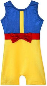 Girls Gymnastics Leotards With Shorts 5t 4t 4-5t Outfit for Dance Biketard Bow Navy Blue Red Gold