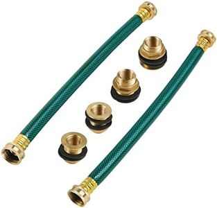 Lemfema 2PCS Rain Barrel Linking Kit - 2 x 14 inch Hose and 4 x Brass Bulkhead Tank Fittings