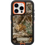 OtterBox iPhone 15 Pro (Only) Defender Series Case - REALTREE EDGE (Blaze Orange/Black/RT Edge), rugged & durable, with port protection, includes holster clip kickstand