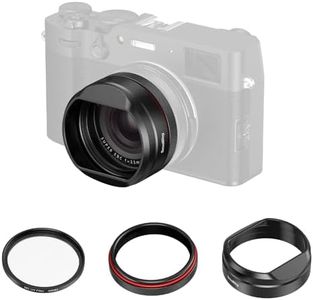 SMALLRIG UV Filter with Lens Hood Kit for FUJIFILM X100VI / X100V, UV Filter with 99% Light Transmission, Anti-Flare & Anti-Ghosting, Lens Hood in Aluminum Alloy, Black - 5850