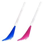 (Pack of 2 Broom) Blue and Pink Plastic Broom. Fiber Wet and Dry Broom, Ideal for Floor Cleaning. (Adjustable Broom/Folding Broom/Traveling Broom)