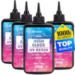 JDiction UV Resin, 1000g High Gloss Clear Solar Cure Glue Hard UV Resin Kit for Jewelry Making, Casting, Coating & DIY Crafts