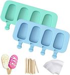 Popsicles Molds, Ozera 2 Pack Homemade Cake Pop Molds, Reusable Silicone Popcical Molds Maker Ice Pop Cream Molds Cakesicle Molds with 50 Wooden Sticks & 50 Popsicle Bags