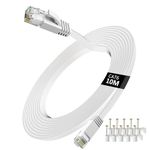 Lemeend Ethernet Cable 10m,Cat6 Gigabit Lan Network RJ45 High-Speed Patch Cord 250Mhz Flat Design 1Gbps for PC/Xbox/PS4/PS5/Modem/Router