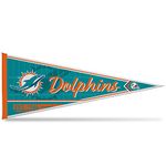 Rico Industries NFL Football Miami Dolphins Classic 12" x 30" Felt Wall Décor Pennant - Great for Home/Bed Room/Man Cave Décor