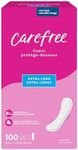 Carefree Panty Liners for Women, Extra Long, Unwrapped, Unscented, 100ct |Pantiliners, Carefree Liners, Daily Liners for Women, Light Periods and Leaks, 8-Hour Odor Control|100ct (Packaging May Vary)