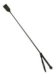 PETS TRIANGLE Dog Training Leather Stick 25" (Full Black) Riding Crop