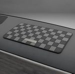 CARIZO Car Dashboard Mat Adhesive-Free, Non-Slip & Heat-Resistant Interior Decor, Grid Pattern Black & Grey - Ralli Art