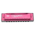 Totority 10-hole 20-tone Harmonica Children's Toy Mini Toys for Kids Music Toys Music Instruments for Kids Children Harmonica Musical Harmonicas Beginner Mini Harmonica Student Pink Metal