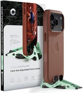 GEOMETRICAL Pocket Tripod PROv2 Universal Kit – Standard Fit Tripod for iPhone & Android, Adjustable Angles – Card-Size, Ultra-Compact Phone Tripod Stand for Photo & Video Creation – Jasper Green