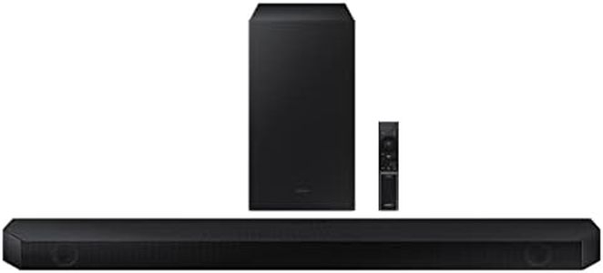 Samsung Q-Symphony Soundbar (HW-Q600B/XL), USB, Bluetooth with 3.1.2 Channel, Wireless Subwoofer, and 2 Up-Firing Speakers, Dolby Atmos Music (Black)