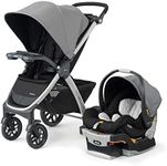 Chicco Bravo 3-in-1 Trio Travel System, Bravo Quick-Fold Stroller with KeyFit 30 Infant Car Seat and Base, Car Seat and Stroller Combo, Camden/Black & Grey