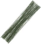 Floral Wire 26 Gauge, 100 Pcs Green Florist Flower Wire Stems Floral Wire for Crafts Bouquet Stem Wrapping Wreath Making Supplies Flower Arrangement Supplies (14 Inch)