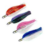 7in/ 9 inches Ilander Saltwater Trolling Lure Silver Copper Bullet Head Baits for Marlin Tuna Mahi Dolphin Durado Wahoo Big Game Saltwater Fishing Tackle (4 Colors Comboset, 9 inches)