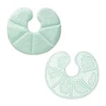 Navaris Breast Gel Pads - Hot or Cold Breastfeeding Pad Set - Reusable Heat or Cooling Compress Packs with Polyester Plush Backing - 2 Pack, Green